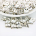 IA0301 Silver Plating Preciosa Crystals Metal And Rhinestone Spacer Beads For Bracelets